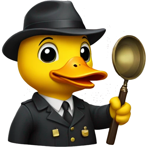 A yellow duck as a detective  emoji