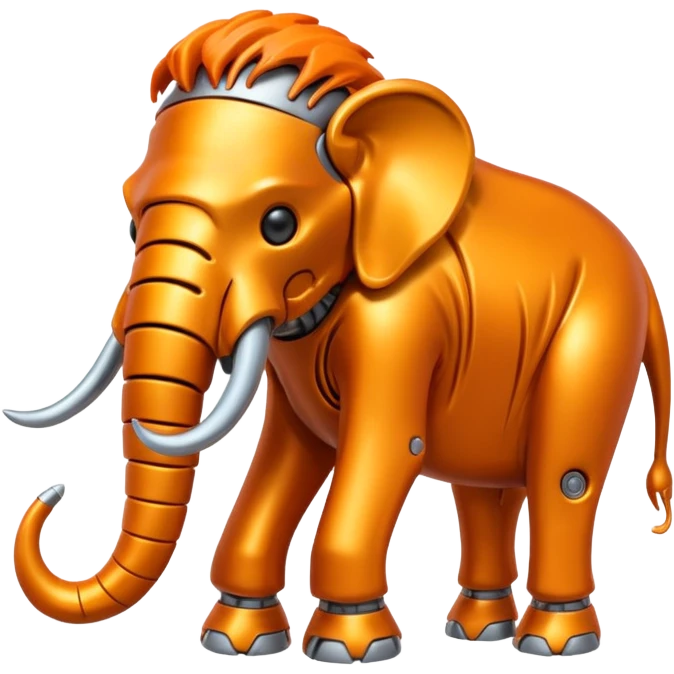 Little completely orange mammouth cyborg emoji