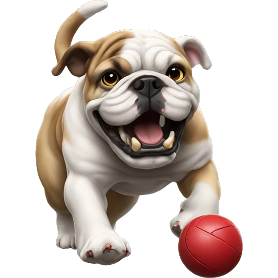bulldog kicking sherrin ball emoji
