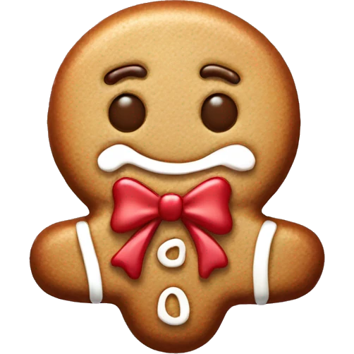 Esthetic gingerbread cookie with bow  emoji