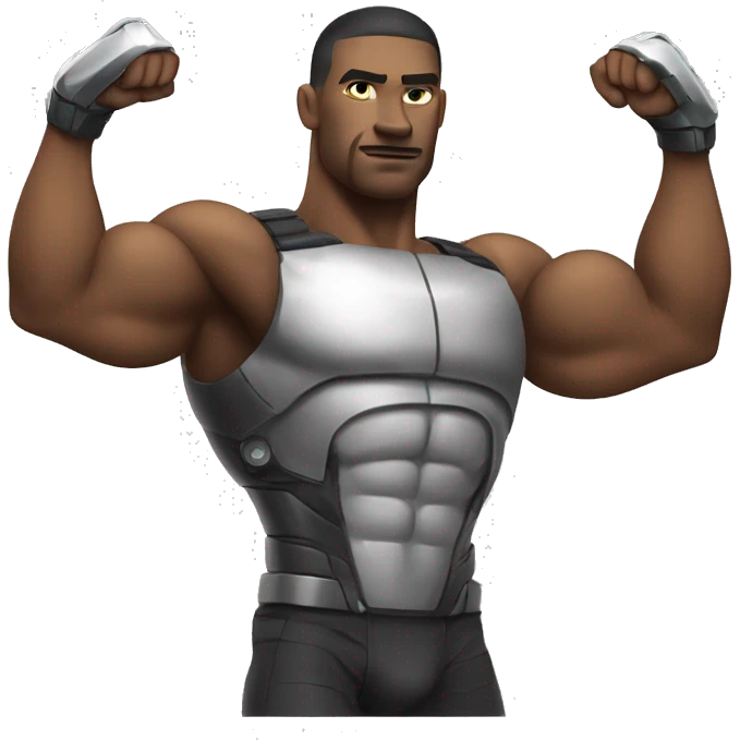 Cyborg flexing bicep emoji