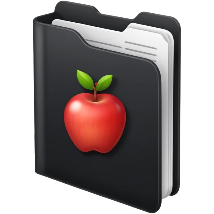 apple document black folder  emoji