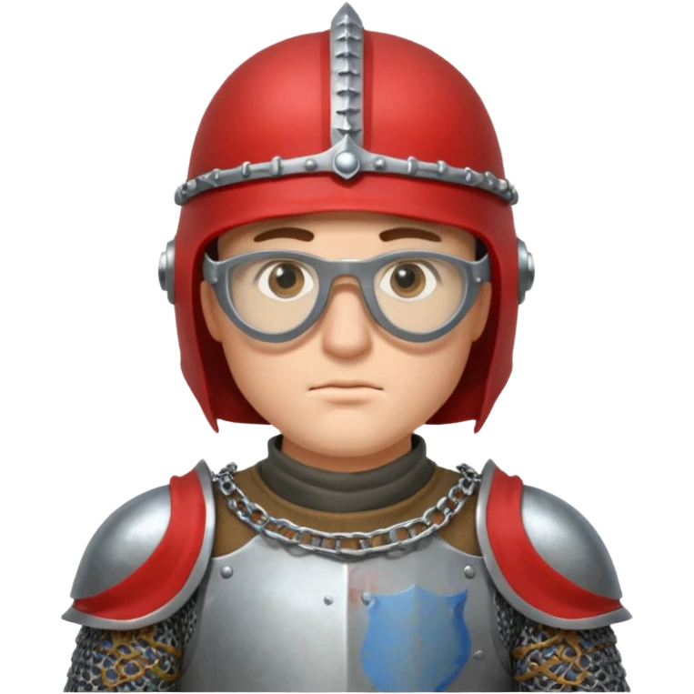 Male knight adjusting glasses — serious focus. emoji