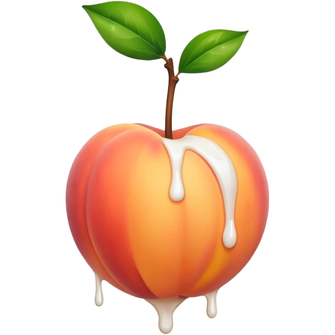 Peach dripping with white paint emoji