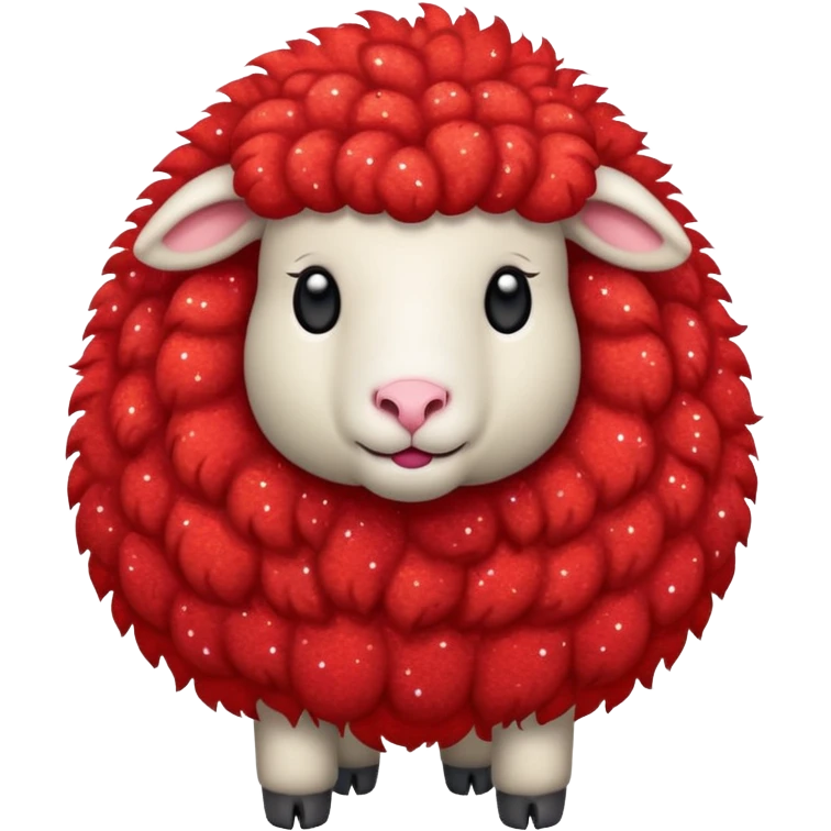 red glitter sheep emoji