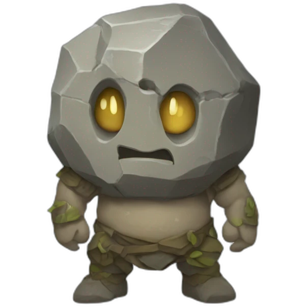 little cute Golem rock emoji