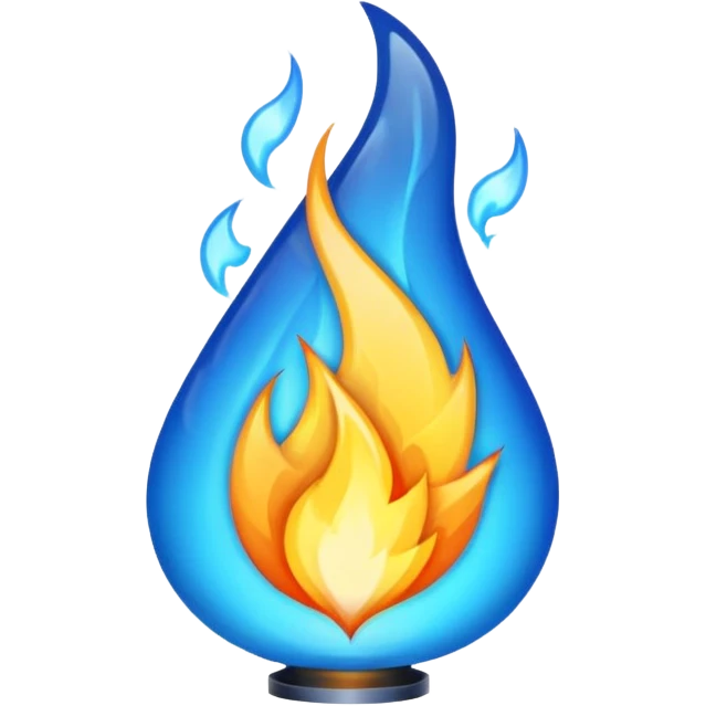 Make a classic blue fire emogi emoji