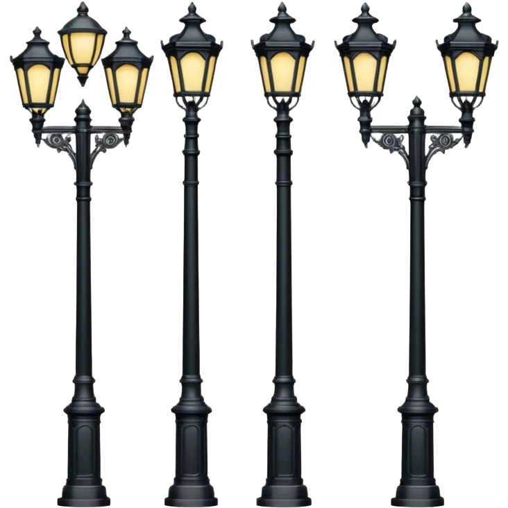 Different classic street lamp posts emoji
