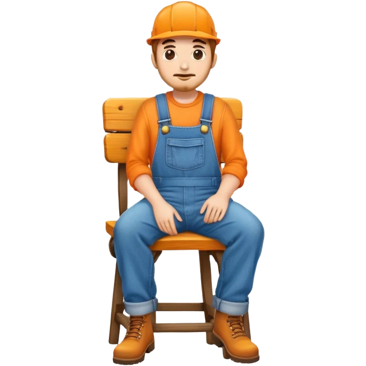 orange overalls sitting on a chair emoji