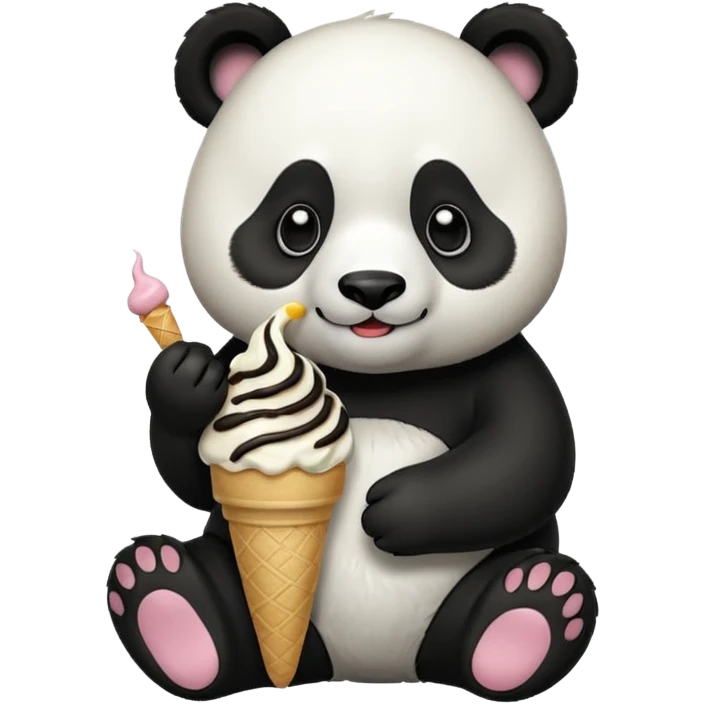 Panda eating ice cream emoji