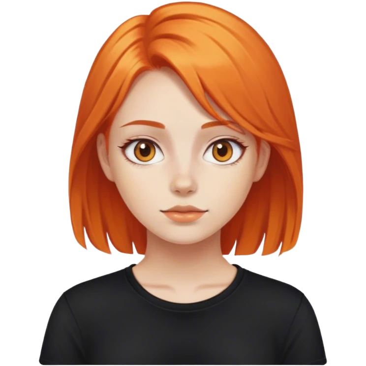 Girl with orange hair and a black shirt emoji