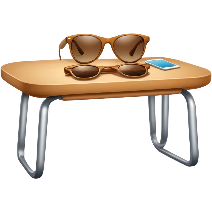 Humanlike table with sunglasses emoji