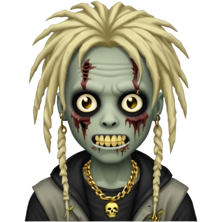 zombie emo boy emoji with dreads and gold grillz emoji