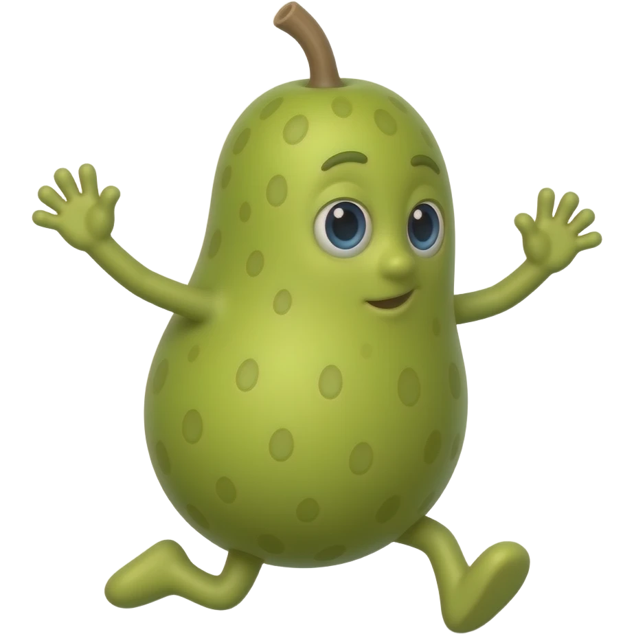 A dancing pickle emoji