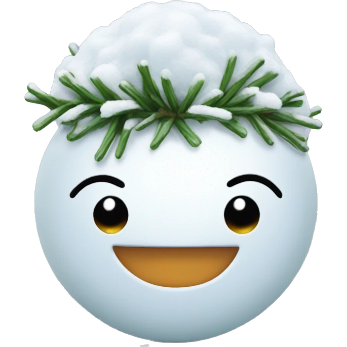 Smile emoji with snowball on head emoji