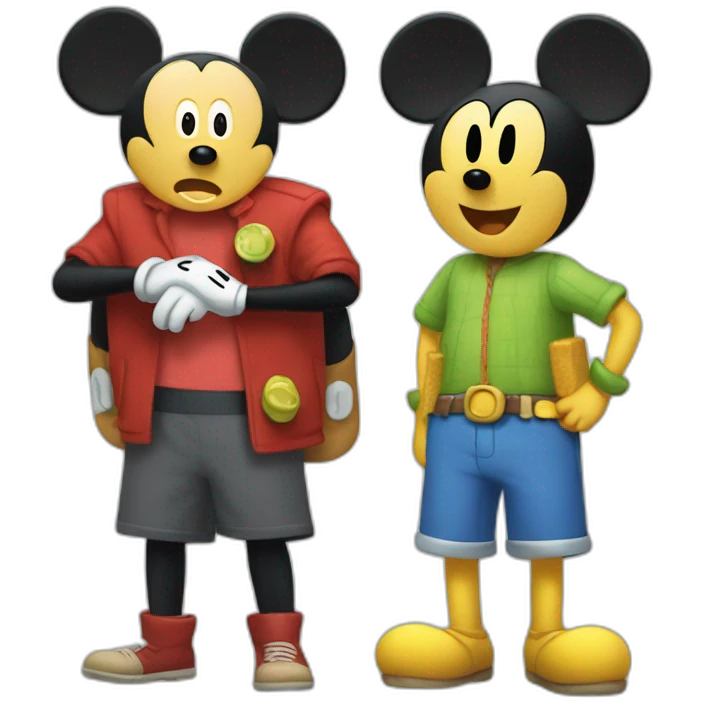 Mickey Mouse and Bob sponge emoji