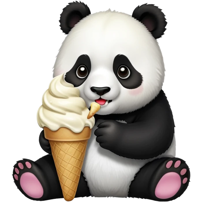 Panda eating ice cream emoji