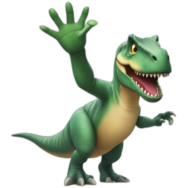 t-rex trying to hi five emoji