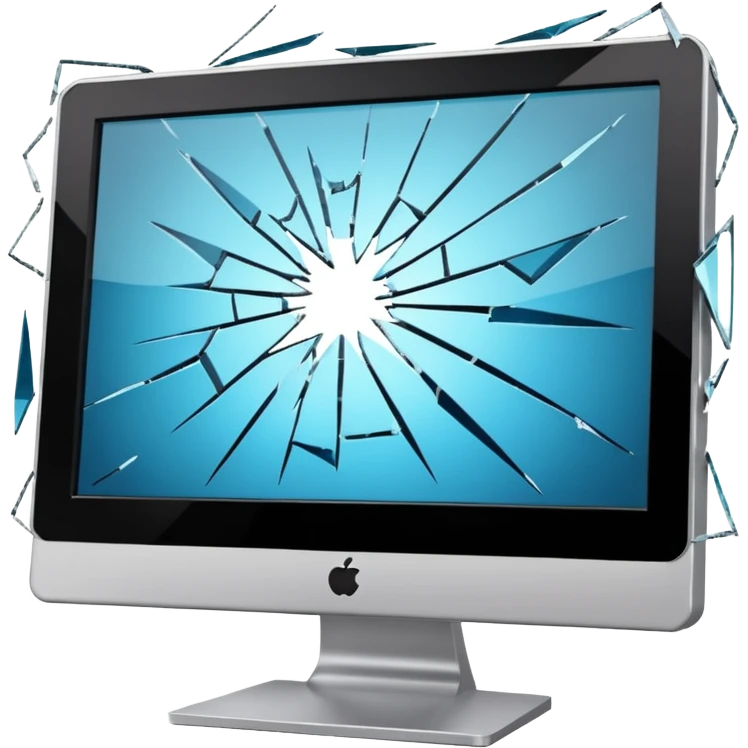 Broken computer monitor with no face  emoji