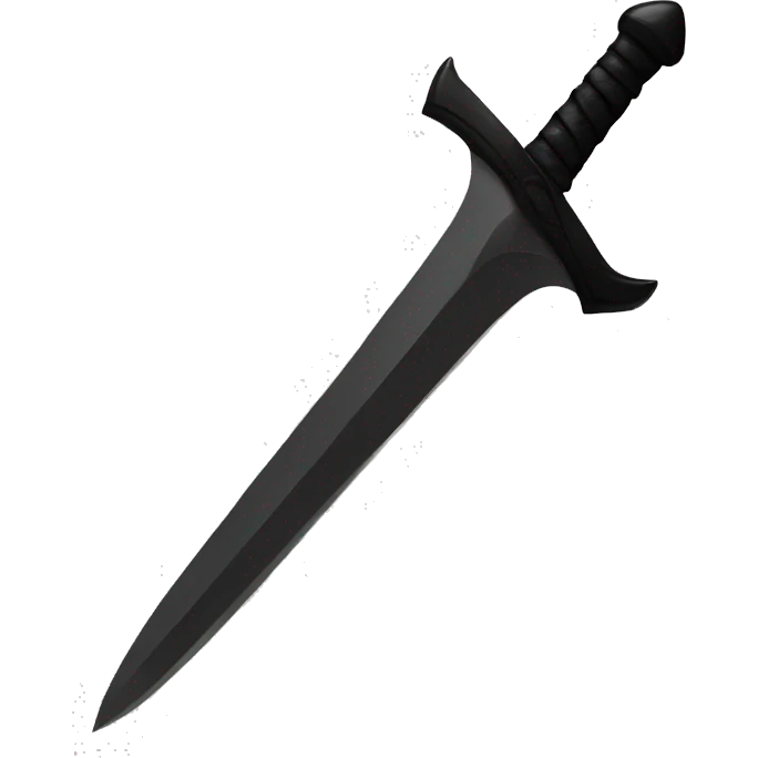 Dark black dagger with thunder emoji