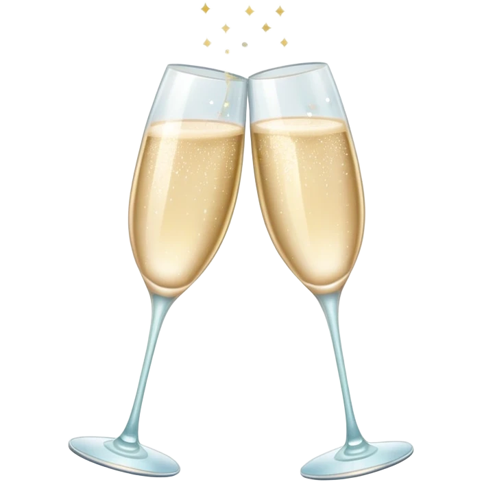 Girly aesthetic Two Champagne glass clink with pretty sparkle emoji
