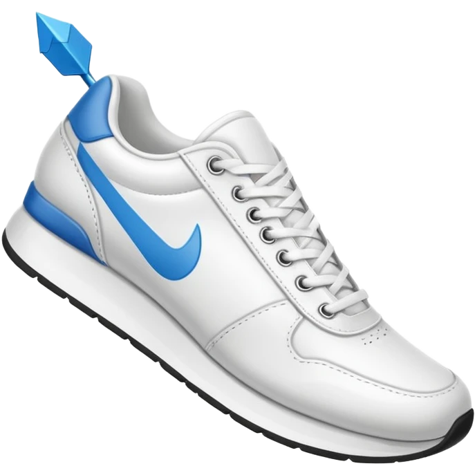 Single sneaker or minimalist foot taking a step, with a small arrow forward. Symbolizes action and progress. emoji