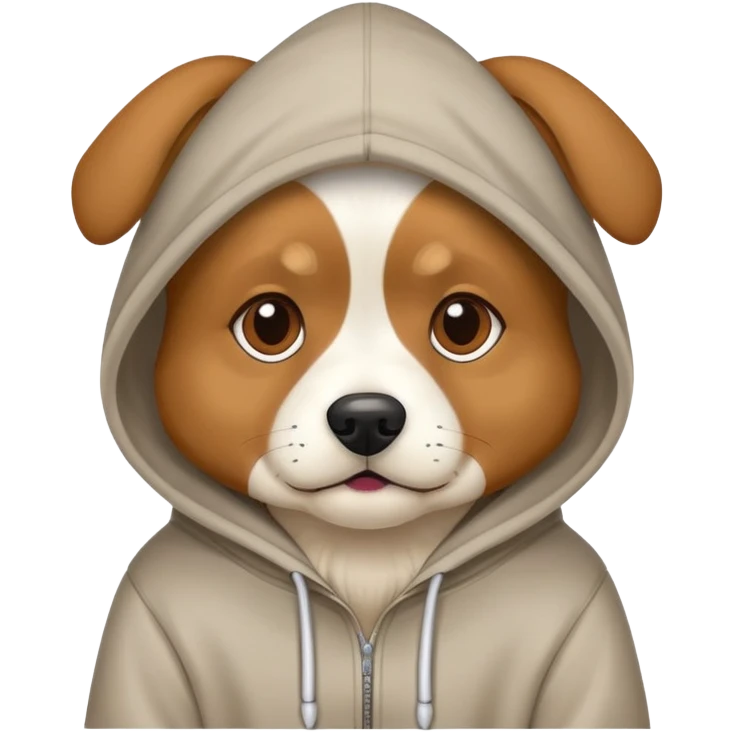 Dog wearing a hoodie emoji
