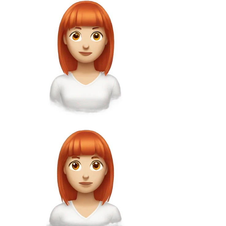 Red hair girl with fringe emoji