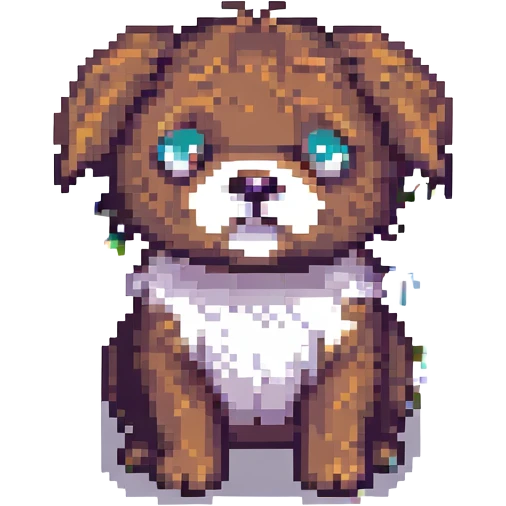 Pixel art Toto from Wizard of Oz, small and cute emoji