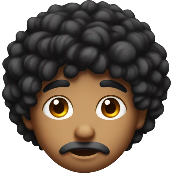 Boy with black puffy hair and huge nose with pimples all over it emoji