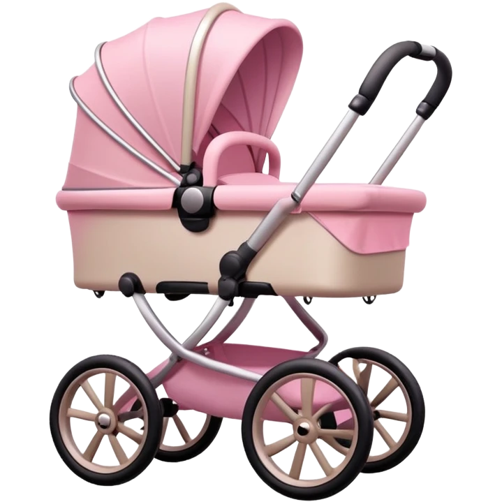 baby stroller with pink gradient and beige colors emoji