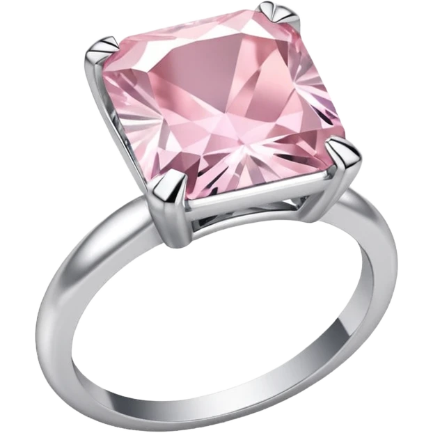 all white diamond ring, plain light pink box emoji  emoji