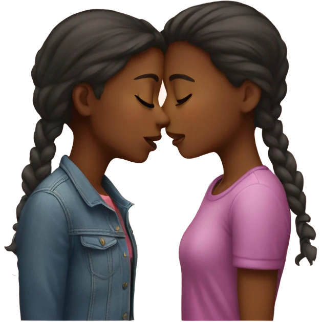two girls kissing  emoji