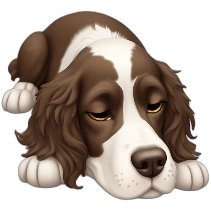 Springer spaniel sleeping cartoon emoji