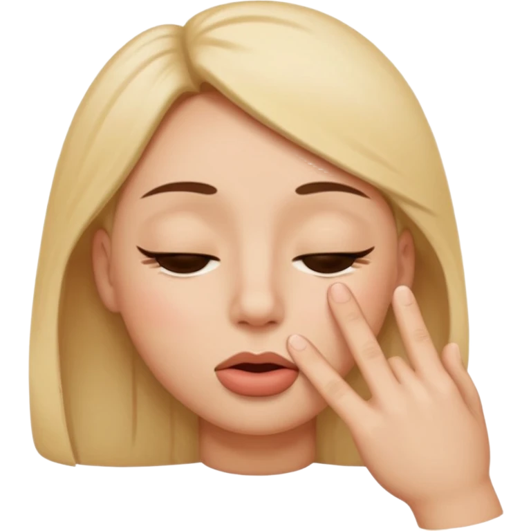una cara con los ojos cerrados y con un dedo en la boca coqueta  emoji