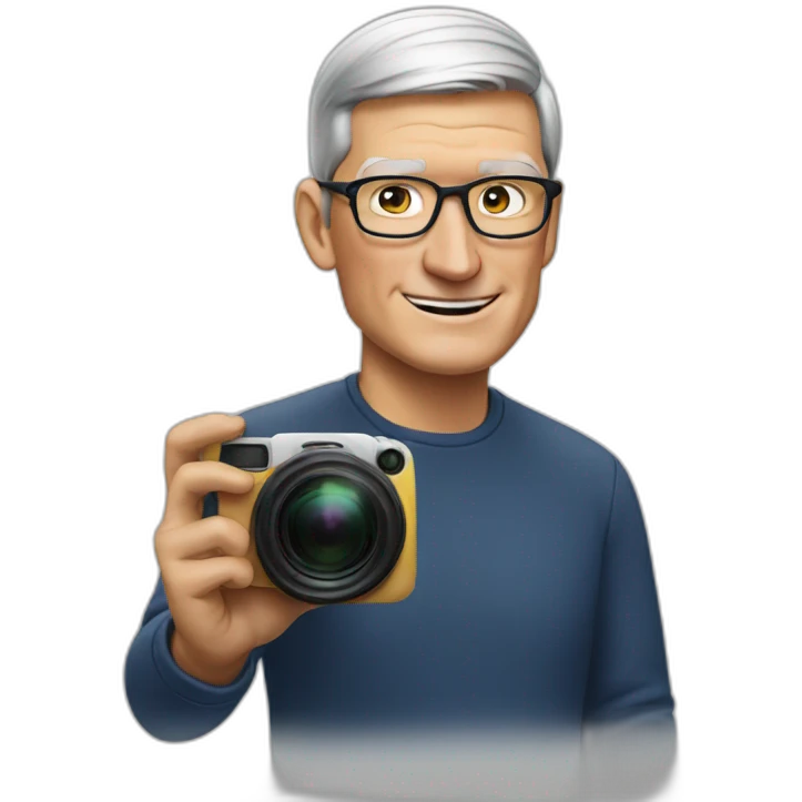 Tim cook taking photo emoji