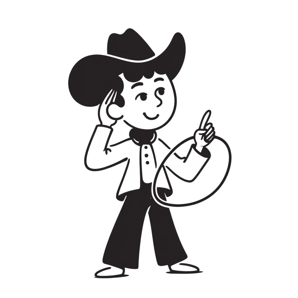 cowboy cowboy character, hand drawn doodle style, notion style emoji