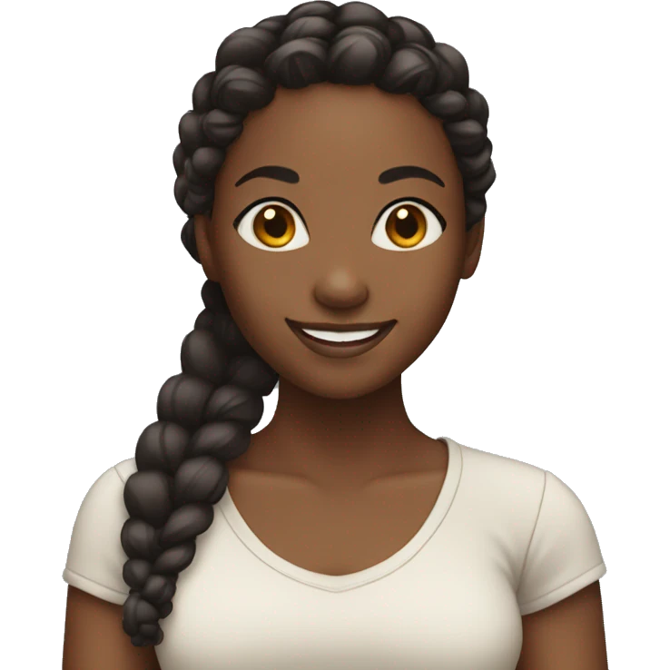 Black girl with braided hair smiling and standing emoji