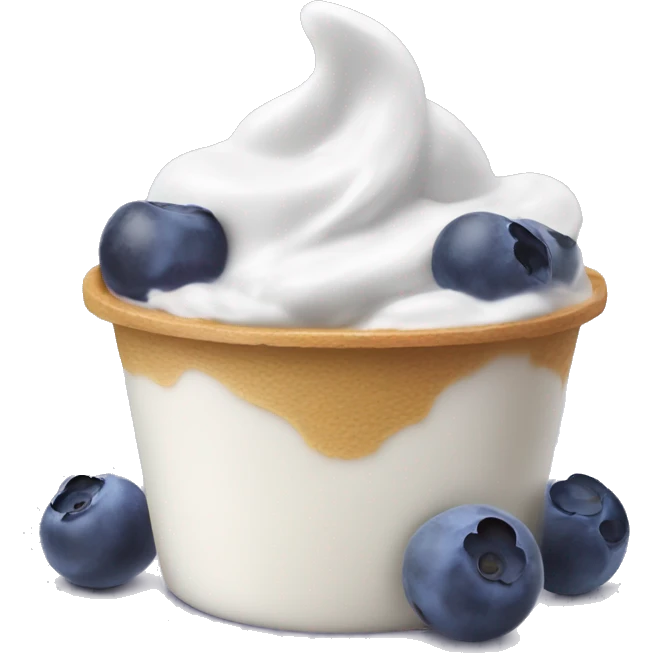 Yogurt with blueberries on top emoji