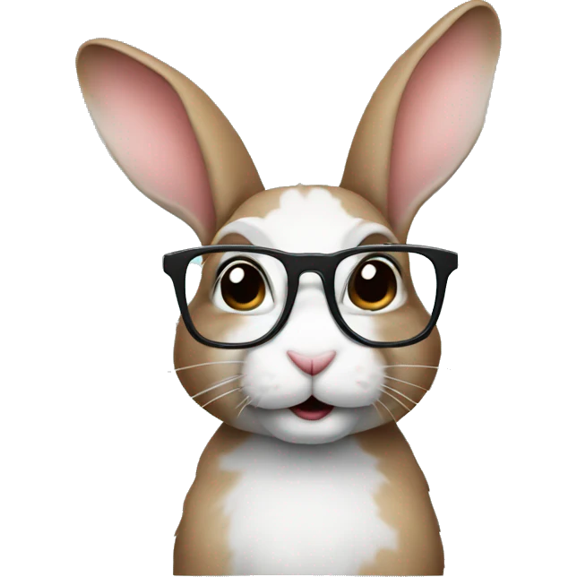 Rabbit wearing glasses emoji