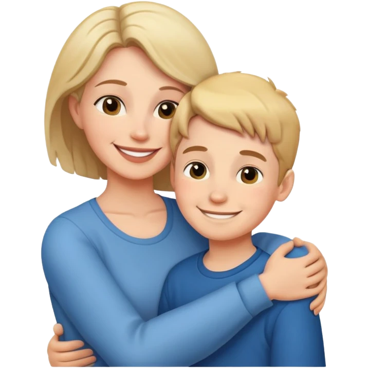 Mom and son hugging emoji