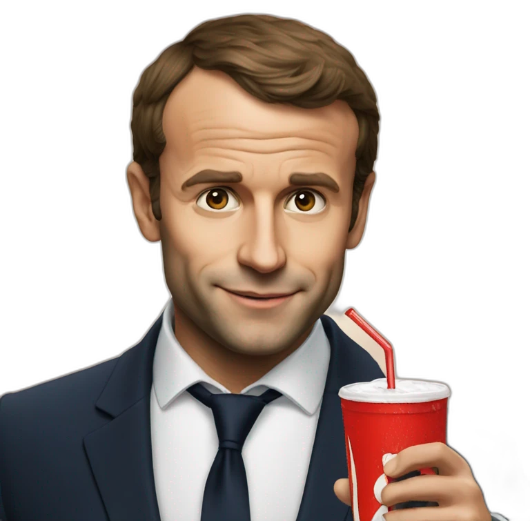 Macron who drink coca emoji