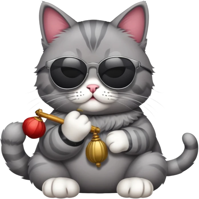 Cat with sunglasses and opium emoji