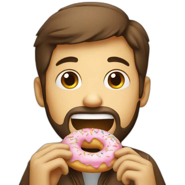 Happy developer eating donut emoji