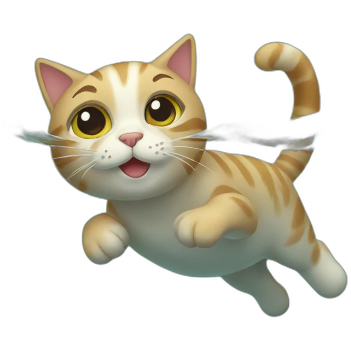 Cat swimming  emoji