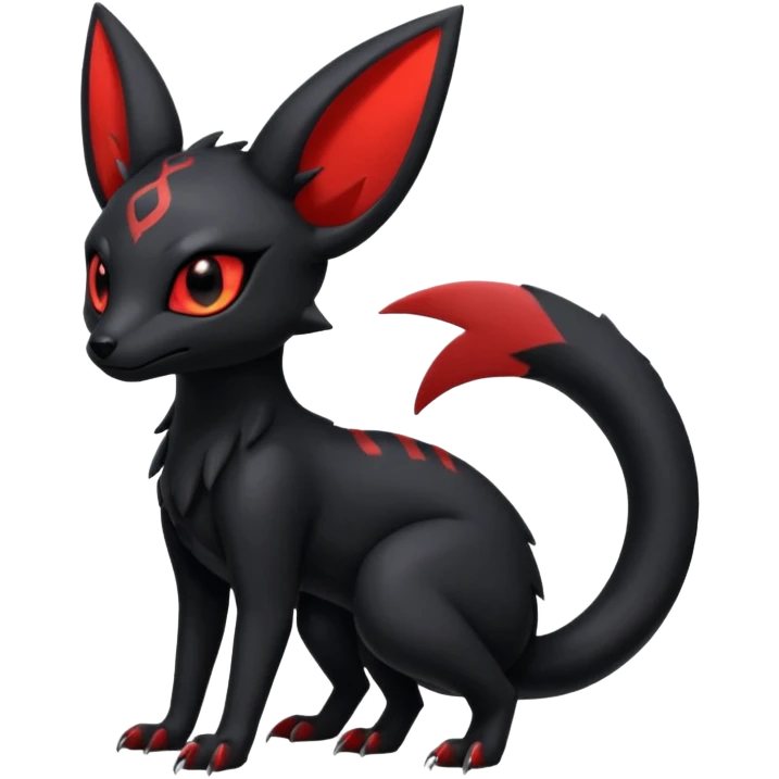 Shiny Dark Edgy Gothic Gloomy Futuristic Salandit-Umbreon-Litten-Hybrid (Full body) emoji