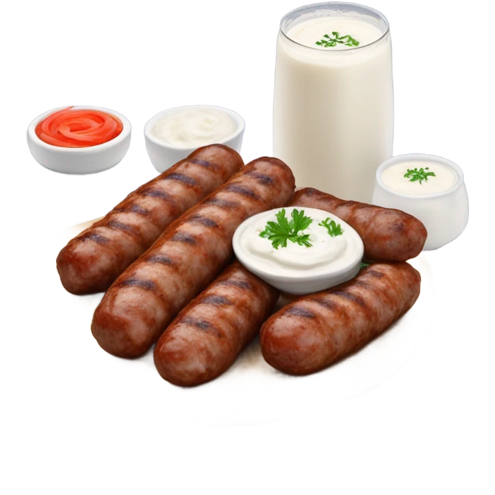 Sarajevski cevapi s lukom i kajmakom emoji