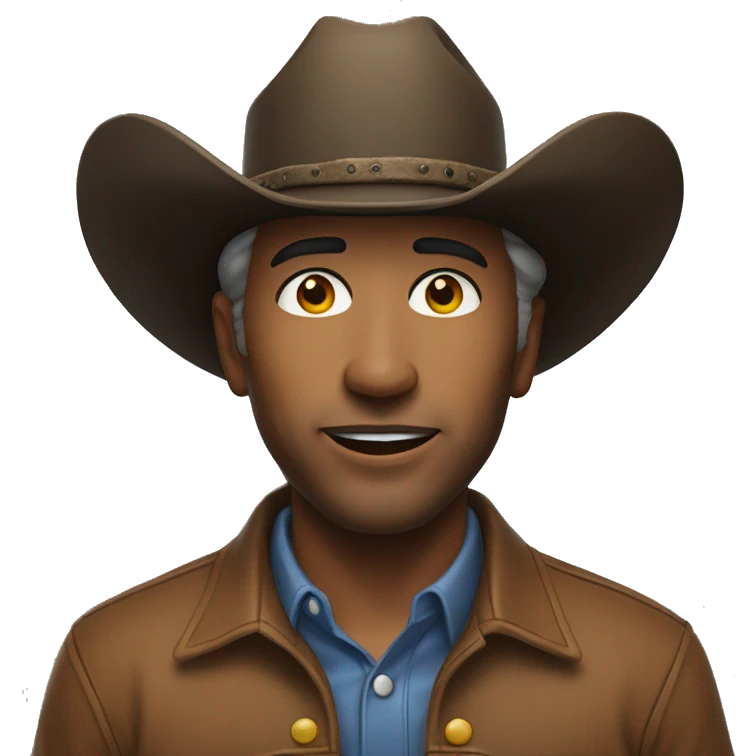 realistic portrait of a man in a cowboy hat emoji