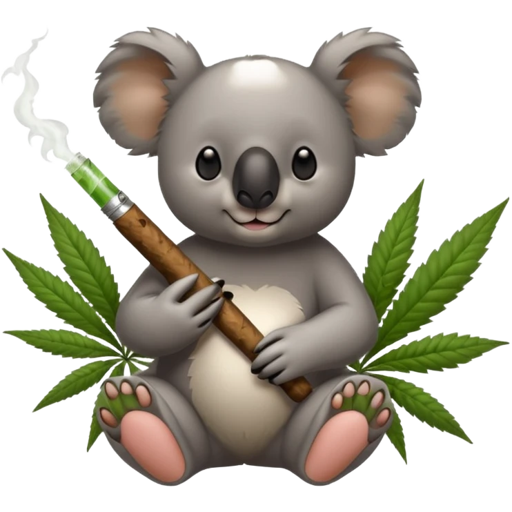 Koala bear smoking weed emoji