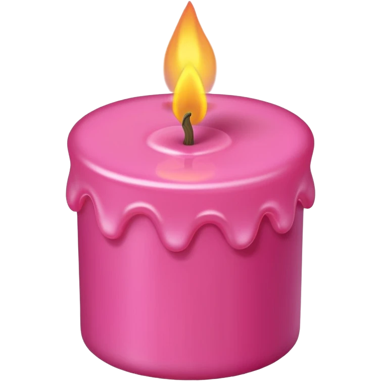 Draw a pink candle with a flame on it from a top-down view. emoji